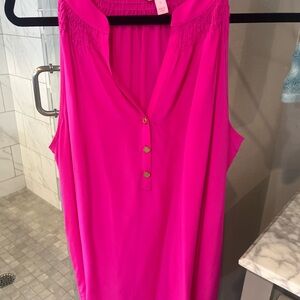 Lilly Pulitzer Bright Pink Sleeveless Blouse